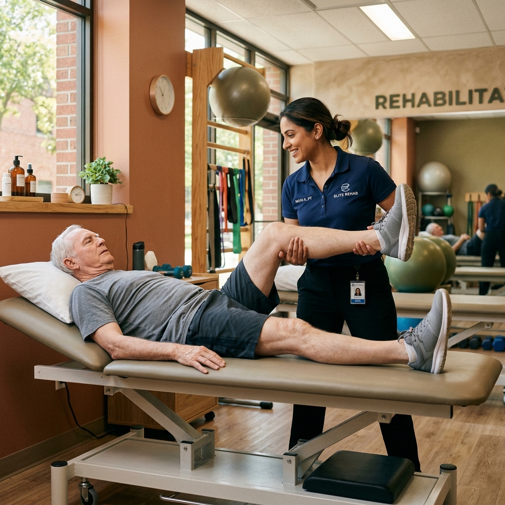 Fisioterapeuta em atendimento